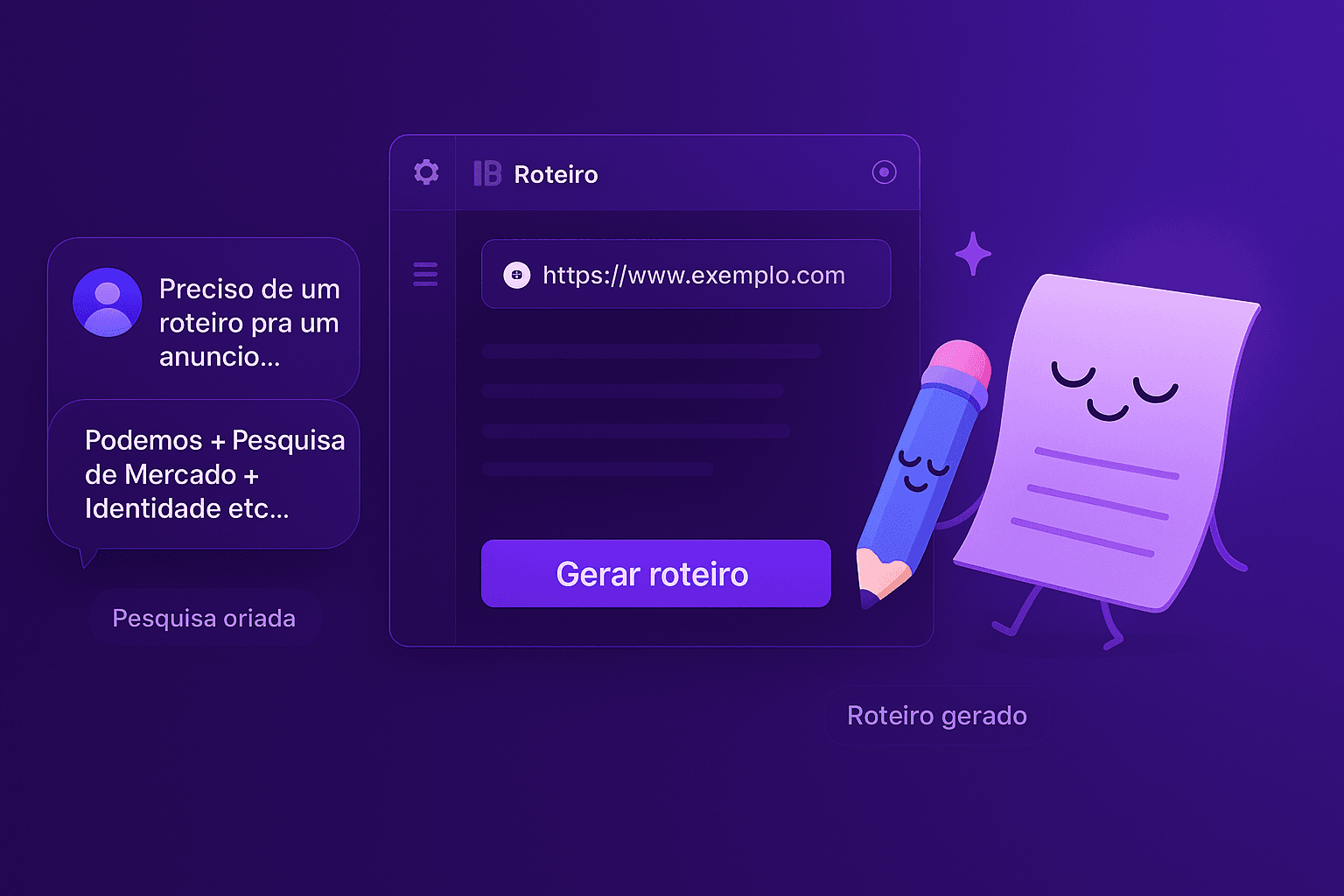 Script pronto em segundos